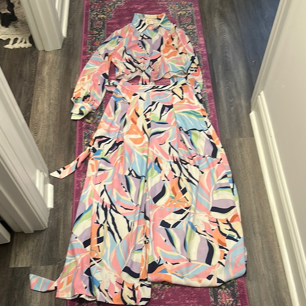 Colorful Abstract Print Women's Dress
